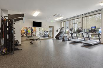 Fitness center with cardio and free weight